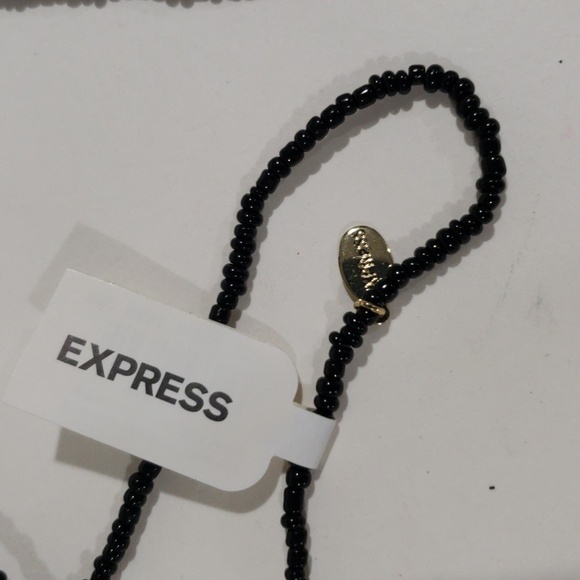 ✨ Express Black Beaded Burgundy 32" Tassel Necklace - Chic & Playful Accessory ✨ - Picture 5 of 8